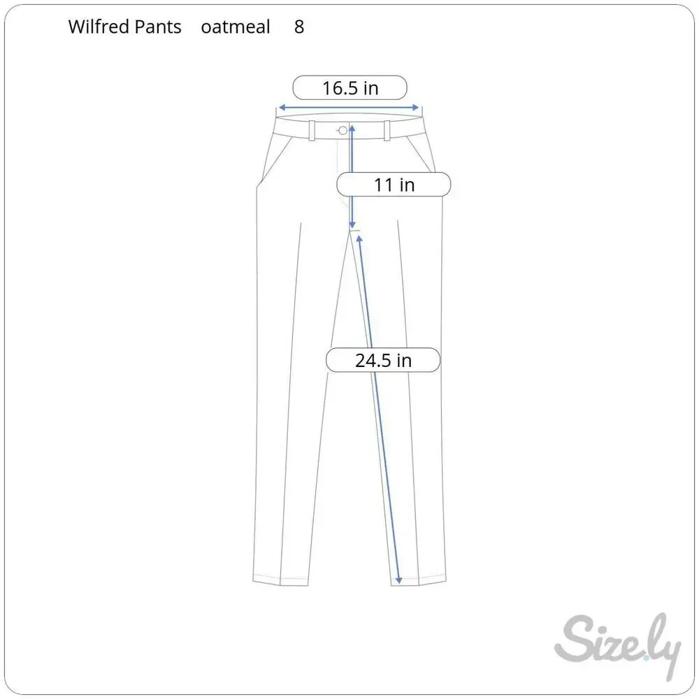 Wilfred Allant High Rise Cropped Pants 8 Oatmeal Linen Blend Roll Cuff Hem
